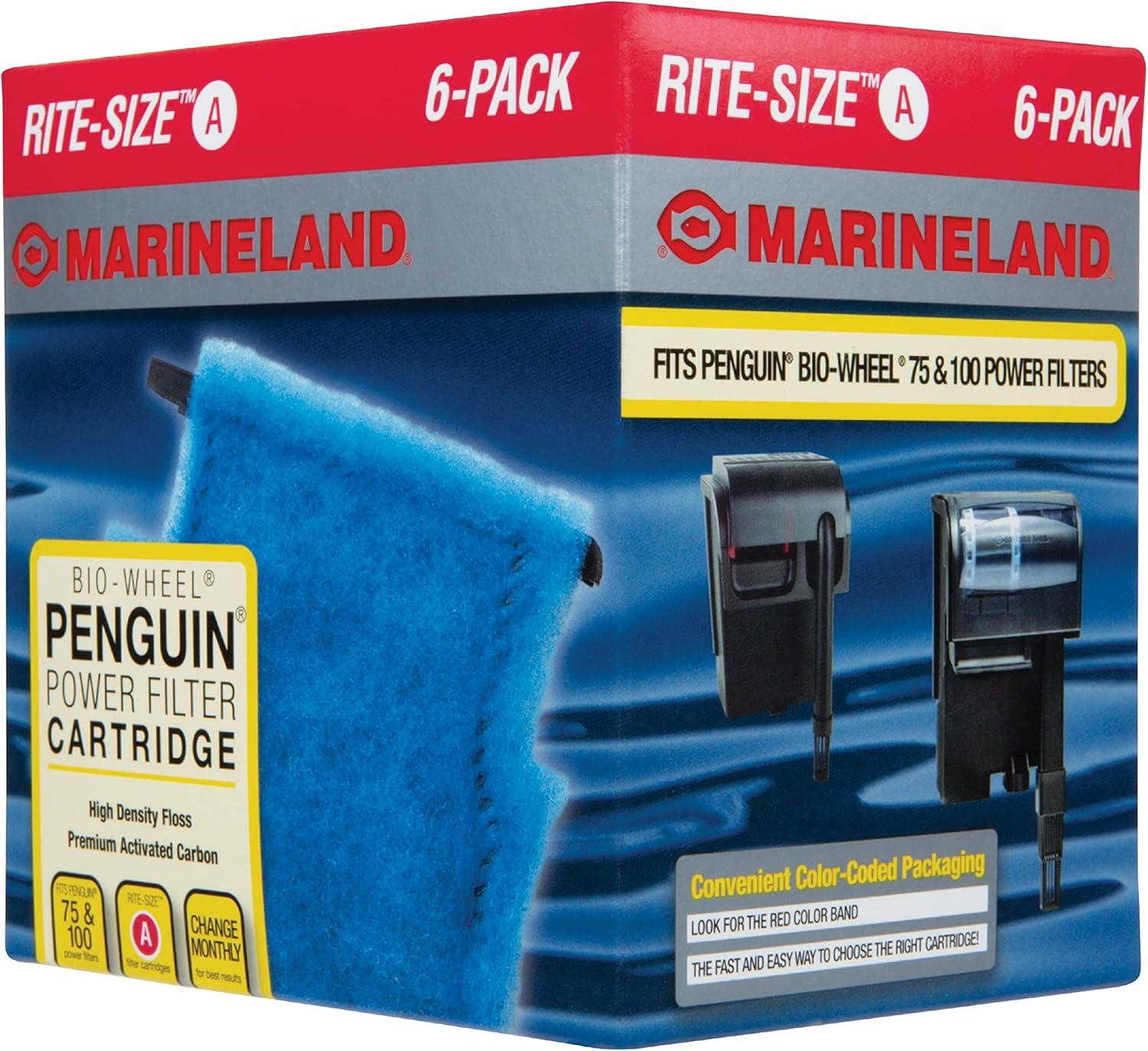 imageMarineland Penguin BioWheel Replacement Power Filter Cartridges For Aquarium Filtration RiteSize C 6 CountSize A