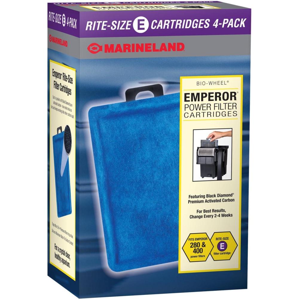 imageMarineland Emperor Power Filter Cartridge RiteSize E 4 Count Replacement Cartridge For Aquarium Filtration E  Purple 4 Count Pack of 14count