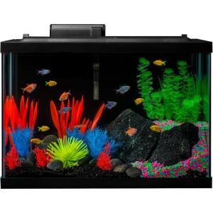 imageGloFish Crescent Aquarium Kit 5 Gallons Includes Hidden Blue LED Light And Internal Filter20gallon