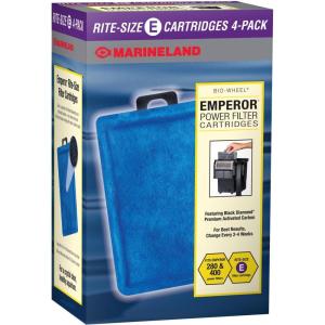 imageMarineland Emperor Power Filter Cartridge RiteSize E 4 Count Replacement Cartridge For Aquarium Filtration E  Purple 4 Count Pack of 14count