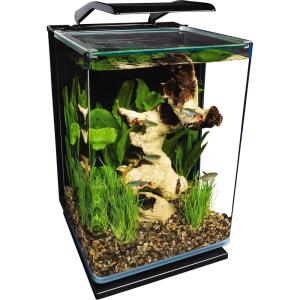 imageMarineland Portrait Glass LED Aquarium Kit 5 Gallons Hidden FiltrationBlack