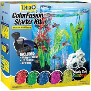 imageTetra 3 Gallon Small Fish Tank Aquarium Starter Kit with Filter Air pump ampamp Color Changing Light Half Moon shape for Gold Fish ampamp Betta3 Gallon 129 x 68 x 125 inches