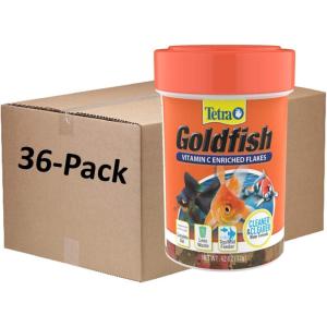 imageTetra Goldfish Flakes Nutritionally Balanced Diet for Aquarium Fish Vitamin C Enriched Flakes 353 oz042 Ounce Pack of 36