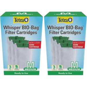 imageTetra Whisper BioBag Filter Aquarium Cartridges Medium Filter for Freshwater and Marine Fish Removes Odors and Discoloration Ready to Use 3 Medium Green FiltersMedium Pack of 2