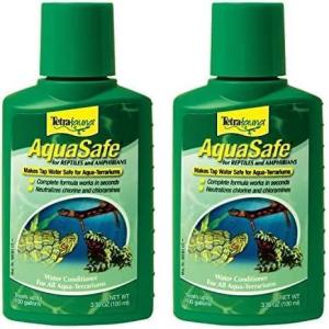 imageTetraFauna AquaSafe for Reptiles and Amphibians 338 Ounces AquaTerrarium Water Conditioner Makes Tap Water Safe100ml Pack of 2