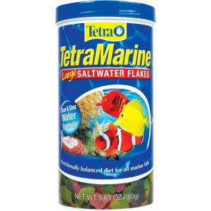 imageTetraMarine Large Saltwater Flakes Nutritionally Balanced Fish Food for Saltwater Fish 565 oz565 Ounce Pack of 1