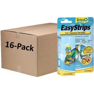 imageTetra EasyStrips 6In1 aquarium Test Strips Water Testing 1954225 Count Pack of 16